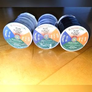 NEW Three Mandala 1/4" 50yd elastic spools
